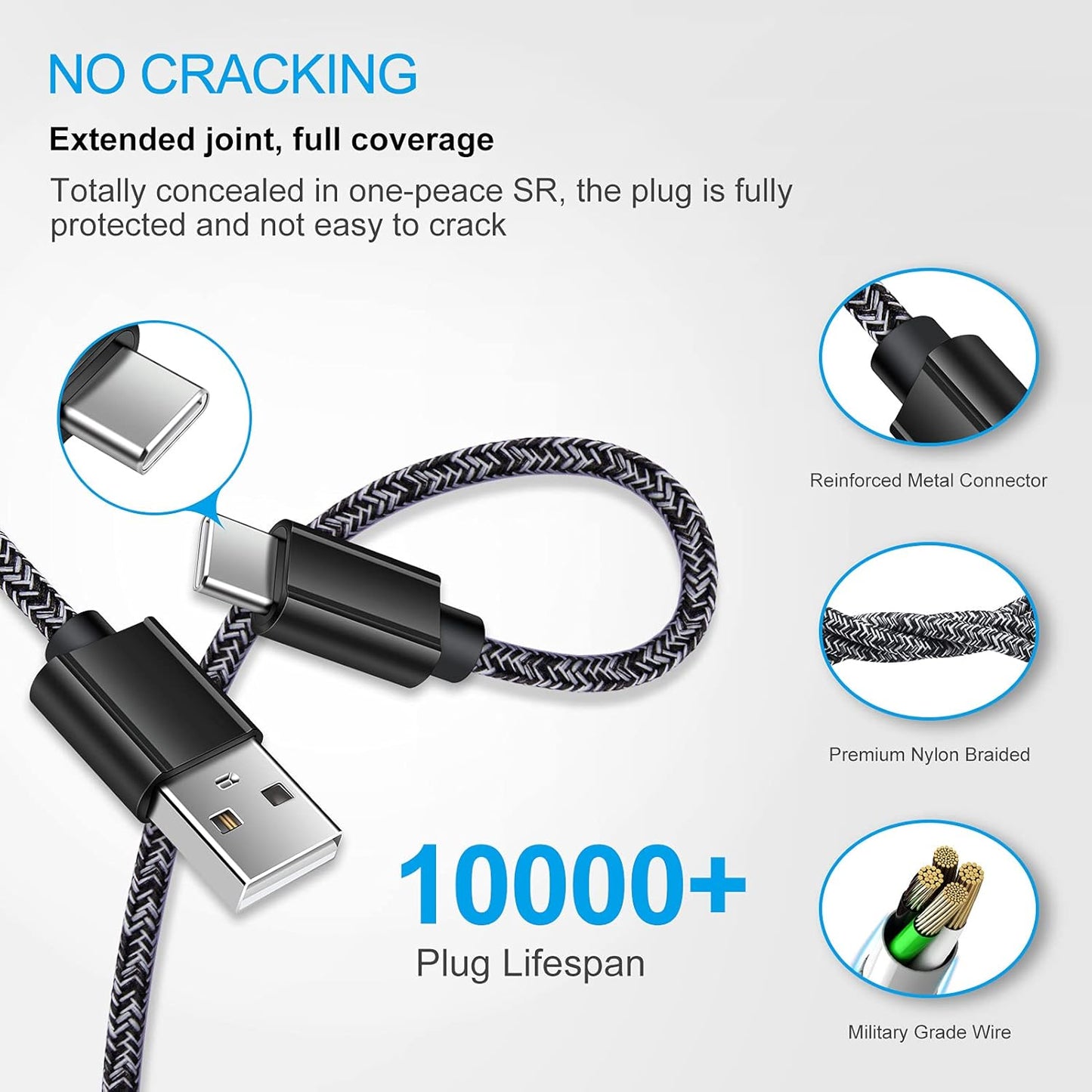 Type C Charger Fast Charger for Samsung Galaxy S26 S25 S24 S23 S22 S21 Z Flip7 Z Fold7 A17 A56 A36 A26 A16 A55 A35 A25 A15 A54 A14 A53 A13,Quick Charge 3.0 Car Charger Wall Adapter+3Ft 6FT USB C Cable