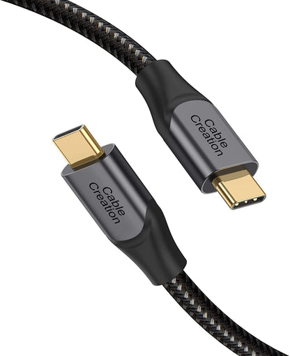 Durable USB C Cable 10 FT 100W 5A/20V,  USB C to C Cable, Braided Type C Fast Charging Cable 480Mbps Data for Macbook Pro Ipad Air XPS Galaxy S22 Ultra and Other USB-C Devices 3M Gray