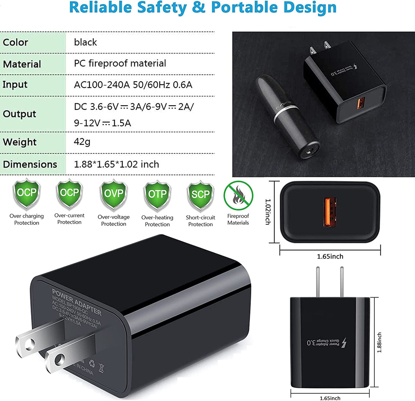 Type C Charger Fast Charger for Samsung Galaxy S26 S25 S24 S23 S22 S21 Z Flip7 Z Fold7 A17 A56 A36 A26 A16 A55 A35 A25 A15 A54 A14 A53 A13,Quick Charge 3.0 Car Charger Wall Adapter+3Ft 6FT USB C Cable