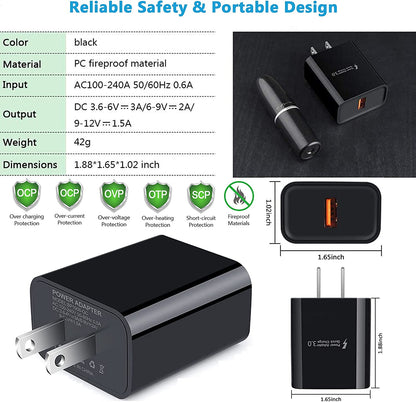 Type C Charger Fast Charger for Samsung Galaxy S26 S25 S24 S23 S22 S21 Z Flip7 Z Fold7 A17 A56 A36 A26 A16 A55 A35 A25 A15 A54 A14 A53 A13,Quick Charge 3.0 Car Charger Wall Adapter+3Ft 6FT USB C Cable